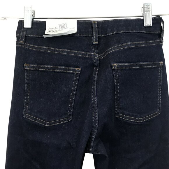 Topshop Moto Tally Dark Blue Ultimate Stretch Flare Jeans W25 L32 Mid Rise - Picture 15 of 15